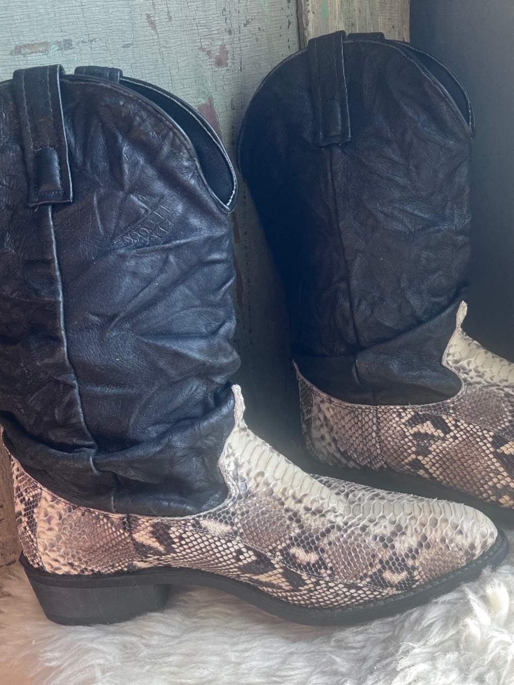 Vintage Leather Snakeskin Python Western Cowboy Boots 11.5” Long/Users/kathleenp